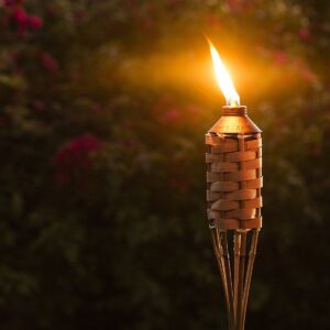 Bamboo Fire Torch With Can