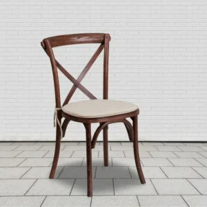 Cross Back Chairs Dark Tan