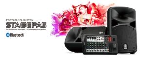 2 Yamaha Stagepas speakers with mixer and bluetooth for parties