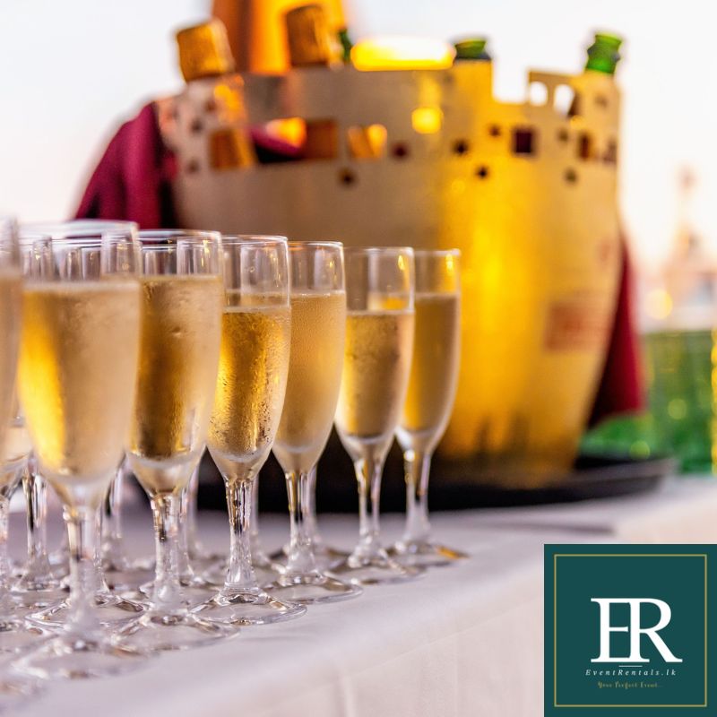 Elegant Champagne Flute Glass for Sparkling Celebrations By EventRentals.lk