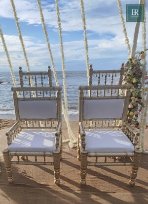 Traditional Bride and Groom Chairs throne chairs for wedding mandap rental Colombo Sri Lanka EventRentals